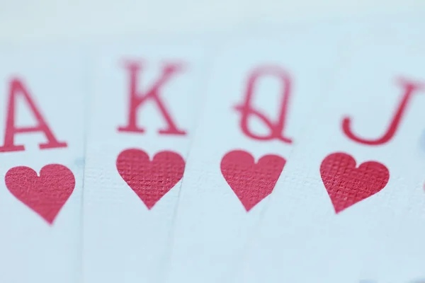 Jugar a las cartas con corazones — Foto de Stock