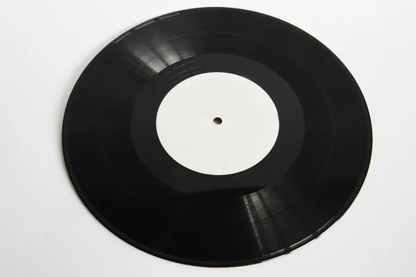 Vinilo negro aislado en blanco — Foto de Stock