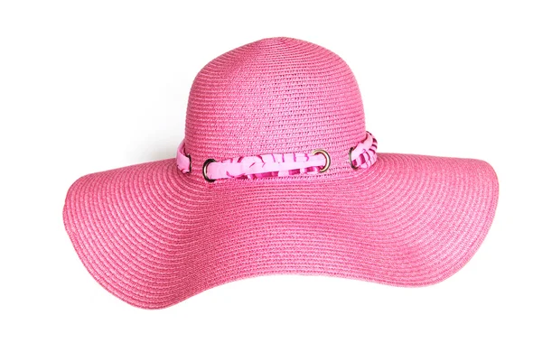Stylish pink hat isolated on white — Φωτογραφία Αρχείου