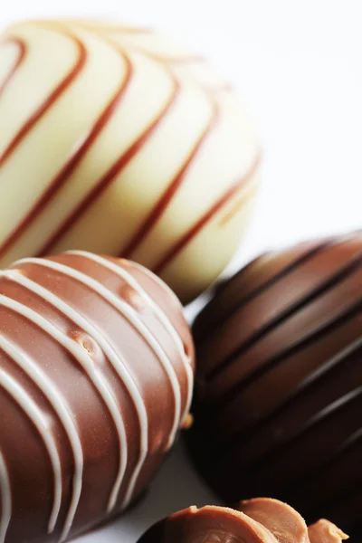 Čokoládové bonbony zblízka — Stock fotografie