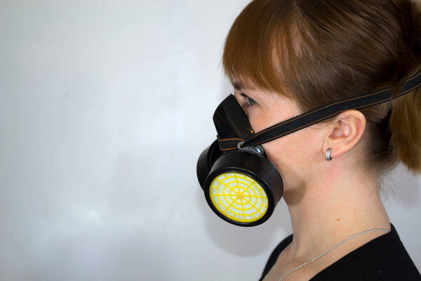 A person wearing a mask.Coronavirus control measures.