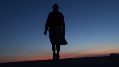 Gün batımında kız kıyıda duruyor ve uzaklara bakıyor, bir mucize bekliyor..