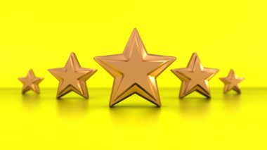 Sarı bir arka plan üzerinde altın yıldız