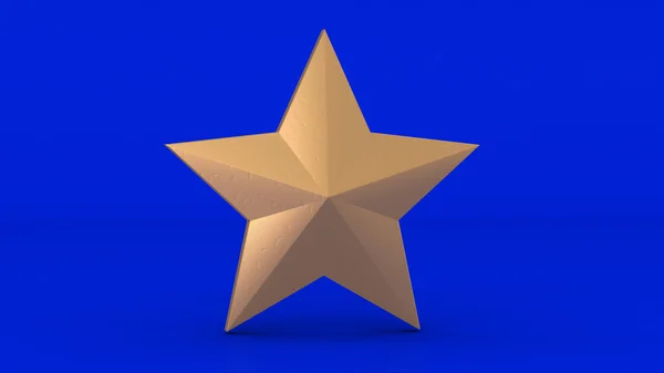 Guld stjärna på blå bakgrund — Stockfoto