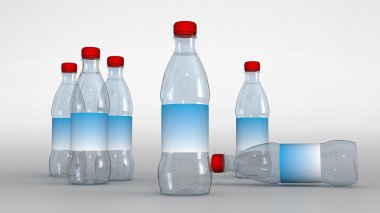 Küçük şişe su ile