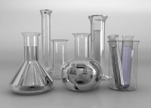 Grupo de frascos de laboratorio Imagen de archivo