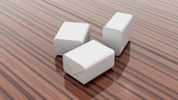 Cubes en emballage blanc — Photo