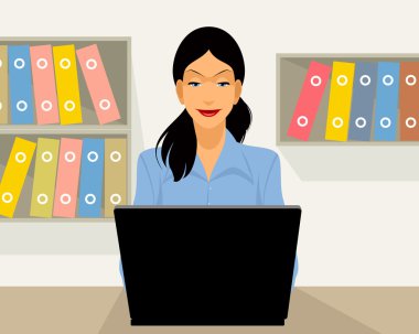 Ofiste çalışan kadın.