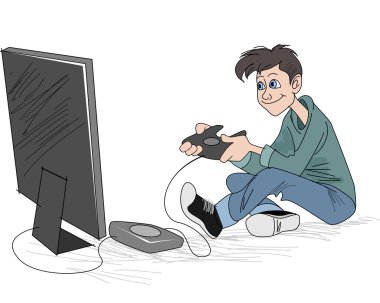 Genç çocuk PC oyun