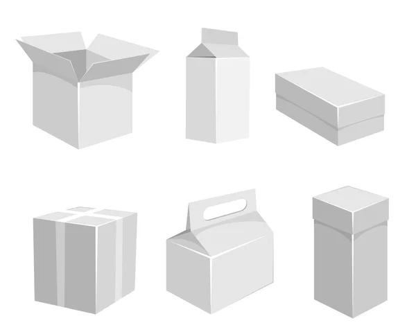 Šest šedé kontejnery — Stockový vektor