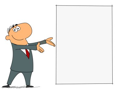 İşadamı başlık gösterir
