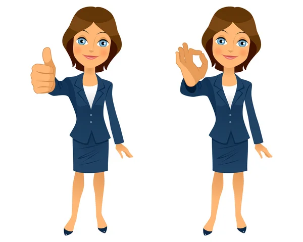 Businesswoman ok gesture — Stock Vector