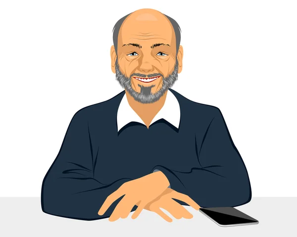 Viejo sonriendo — Vector de stock