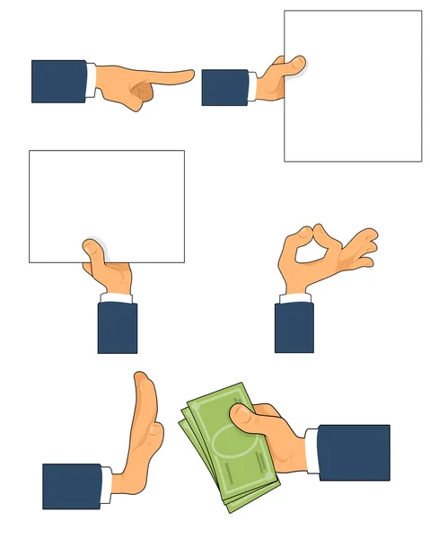 Six gestures set — Stock Vector