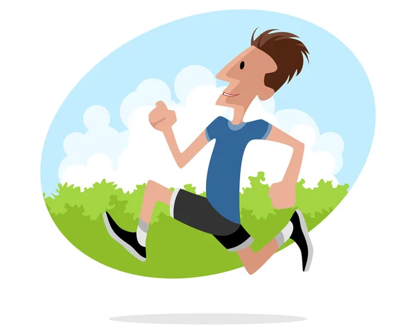 Junger Mann läuft — Stockvektor