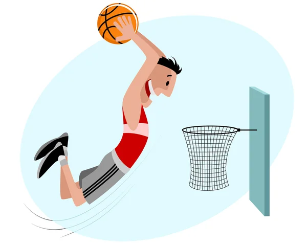 Basketbalspeler met bal — Stockvector