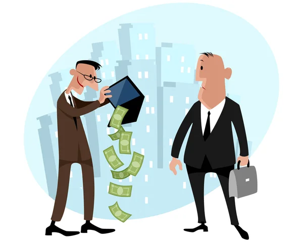 Deux hommes d'affaires avec argent — Image vectorielle