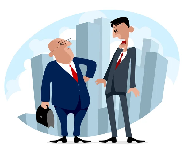 Two businessmen in business trip — Stock Vector