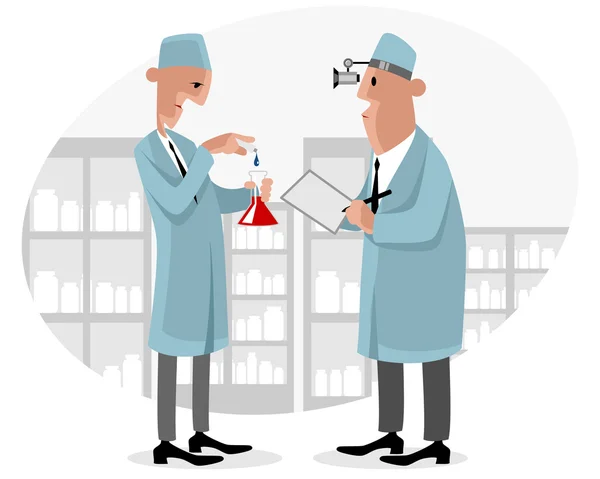 Dos doctores en laboratorio — Archivo Imágenes Vectoriales