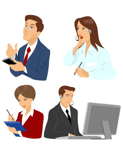 Four managers set — Stock Vector
