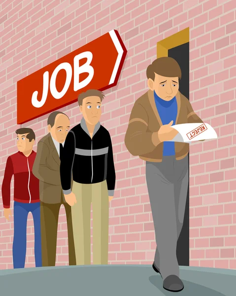 Wachtrij voor werkgelegenheid — Stockvector