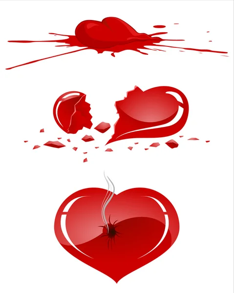 Damaged human heart — Stock Vector