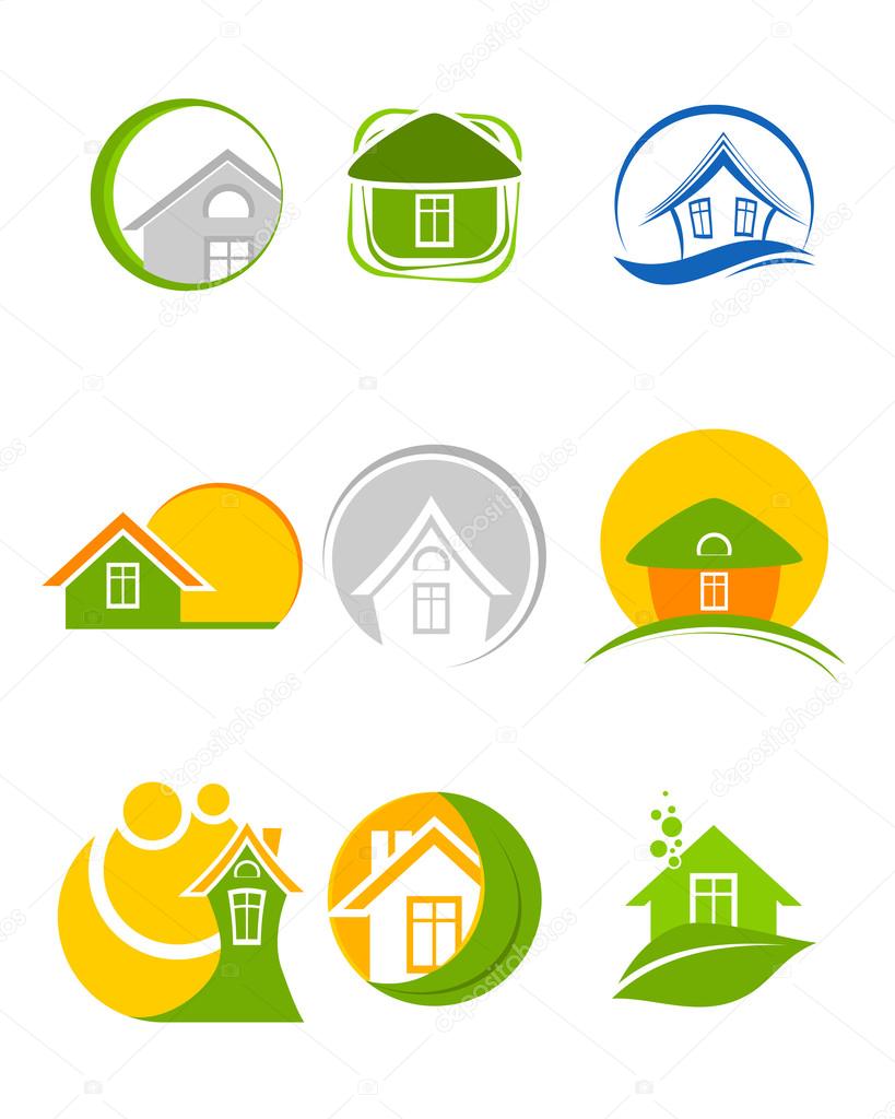 Vector illustration of a nine logos set