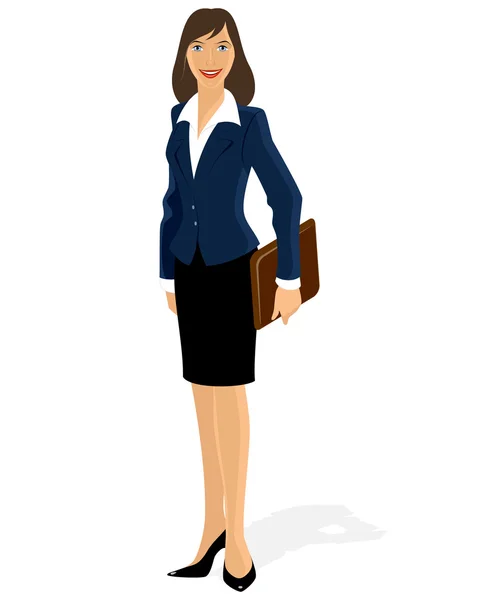 Businesswoman with briefcase — Stock Vector