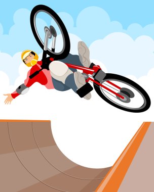 Bisikletçi bir numara gerçekleştirir