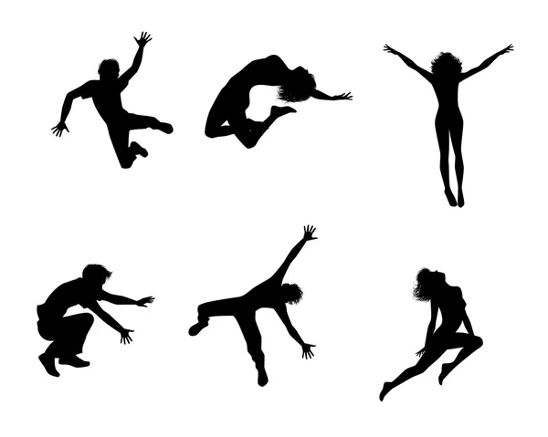 Шесть прыгающих подростков — стоковый вектор