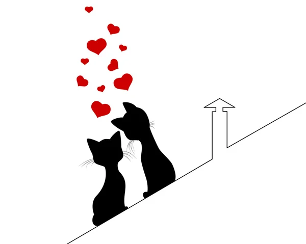 Deux chats aiment — Image vectorielle