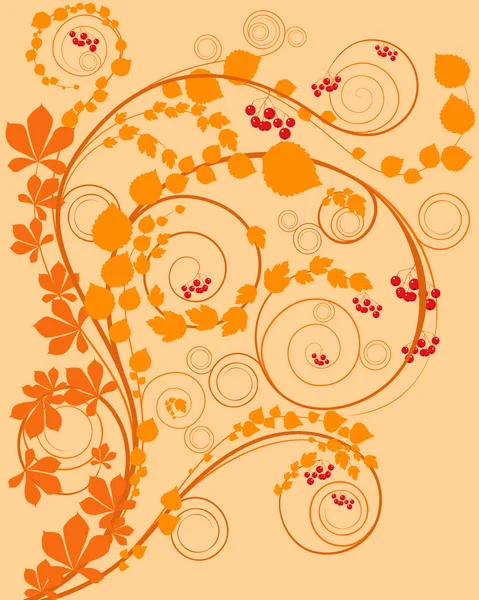 Orange floral background — Stock Vector