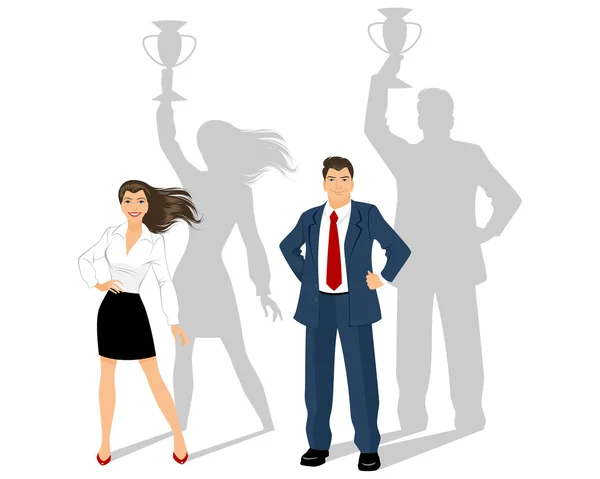 Homme et femme - chefs d'entreprise — Image vectorielle