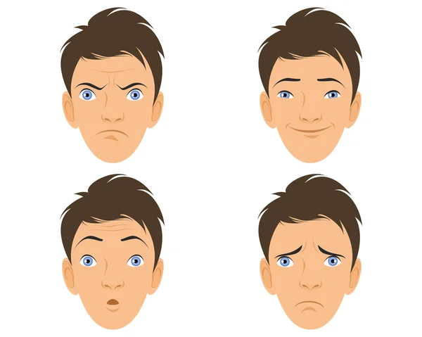 Four human faces — Stock Vector