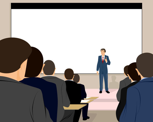 Преподаватель проводит семинар
