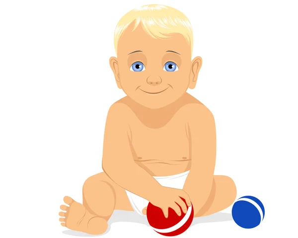 Child with balls — Stock Vector