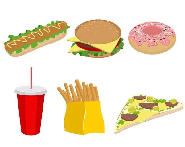 Fast food set — Stock Vector