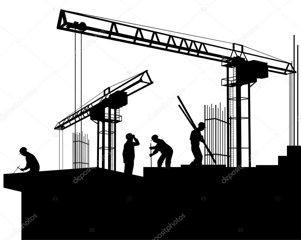 Image result for builders at construction silhouette