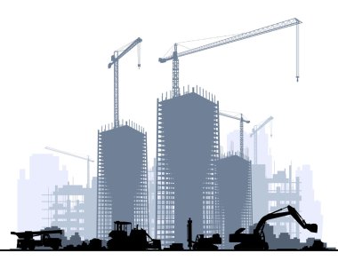 Building and construction machinery clipart