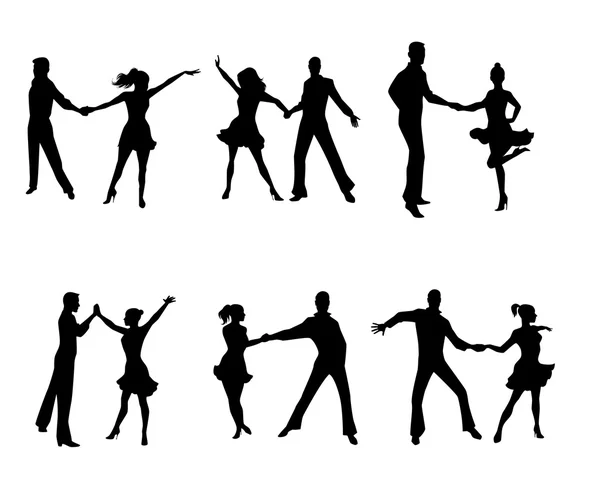 Шесть танцующих пар — стоковый вектор