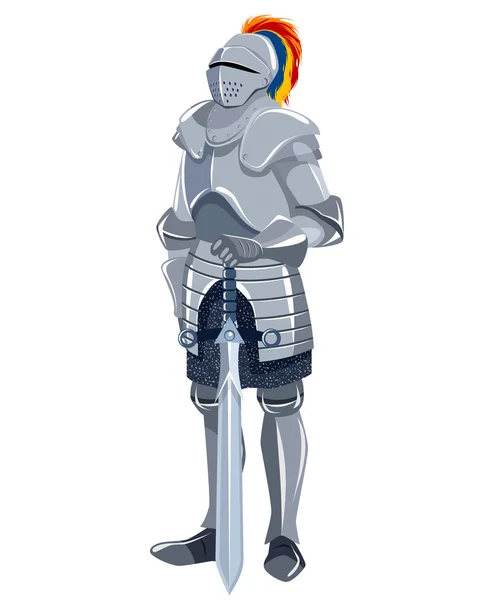 Chevalier avec épée — Image vectorielle