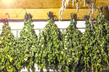 Huş süpürge içinde buhar odası