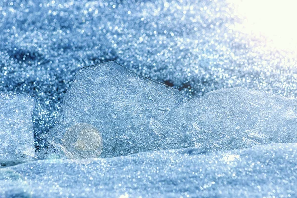 Eis auf den Flusshintergründen — Stockfoto