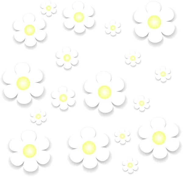 Hintergrund mit Papierblumen. Vektorillustration — Stockvektor