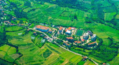 Batı Karadeniz kıyısındaki Bartn eyaletinin manzarası. hava görünümü