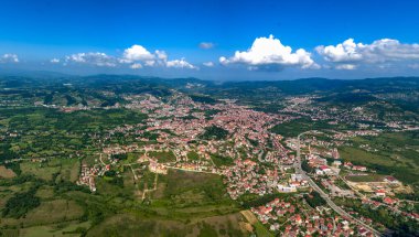 Batı Karadeniz kıyısındaki Bartn eyaletinin manzarası. hava görünümü