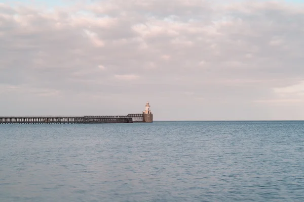 Blyth, Northumberland, İngiltere'de İskele & deniz feneri