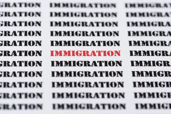 Text typed word Immigration — Stock Photo, Image