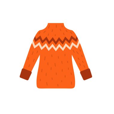 Kalıplı sonbahar konforlu süveter. Düz Çizim.