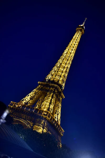 Eiffeltoren Parijs Nachts — Stockfoto